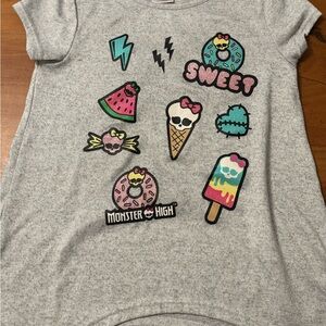 Monster High Gray T-Shirt with Colorful Sweet Treats